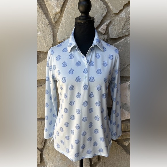 Vineyard Vines Tops - Vineyard Vines Performance 1/4 Zip Pullover Small Blue Floral Women's EC
